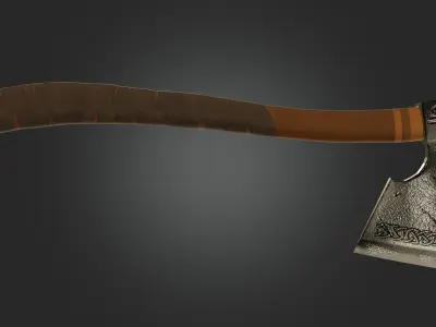 Axe military weapon PBR game readey  Free low-poly 3D model purchase