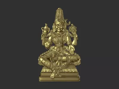 lakshmi mata murti high detailed stl file 3D print model