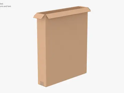 Cardboard Box 50x10x60 Open 3D model