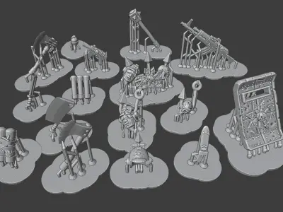 Hive-City Guard Blooded and Cultist Kill Team Bits 3D print model