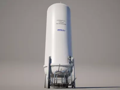LNG Storage Tank Vertical Low-poly 3D model