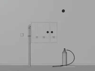 extinguisher fire equipments  Low-poly 3D model