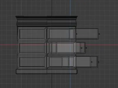 Desk 19th century  Low-poly 3D model