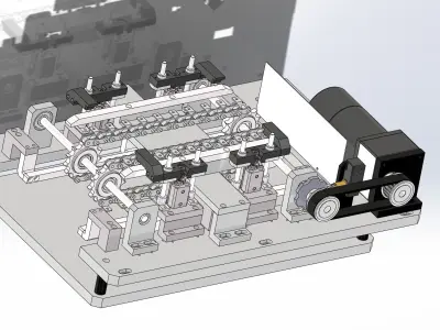 Chain convery with equidistant sending mechanism 3D model