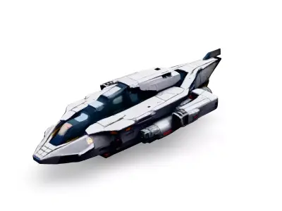 SciFi Dropship Shuttle 3D Model Low-poly 3D model purchase
