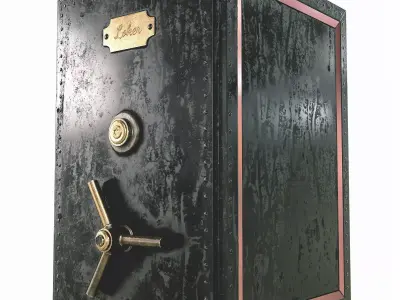 Locker safe box with handle Low-poly 3D model