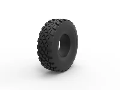 Military truck tire 11 Scale 1 to 25 3D print model