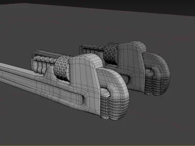 pliers iron wrench pipe pliers pipe wrench  hardware tools  3D model