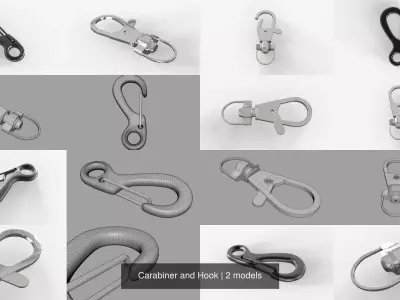 Carabiner and Hook 3D Model Pack