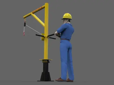 Davit crane 1000 lbs Free 3D model