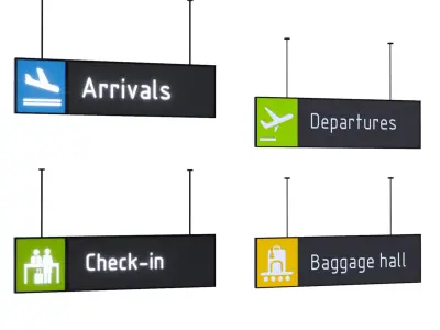 Pictograms for the airport 3D model