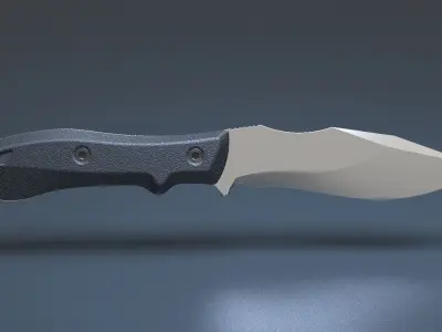 Hunting and combat modern knife 3D model purchase