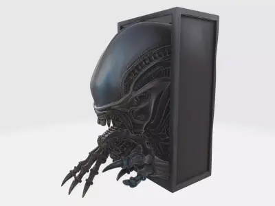 Sci-Fi Alien Book Nook 3D Model STL OBJ GLB Printable Bookshelf  3D print model