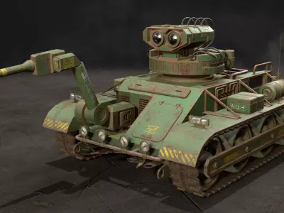 Robot Concept-3-Rusty-4 Colors 3D Model Pack