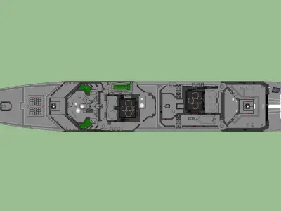 Akizuki Class Destroyer 3D model