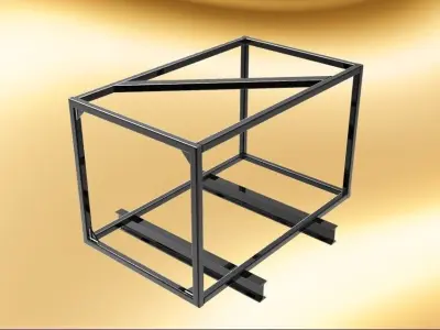 Weldments frame for metal box Free 3D model