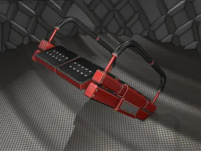 Sci-Fi Stairs - 7 - Red Version Low-poly 3D model