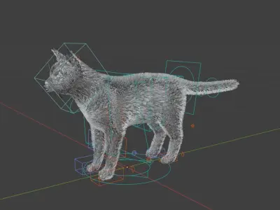 Rigged Cat Low-poly 3D model