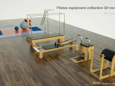 Pilates equipment collection 3D model 3D model