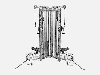 Heavy-Duty multi-gym functional trainer 3D model purchase