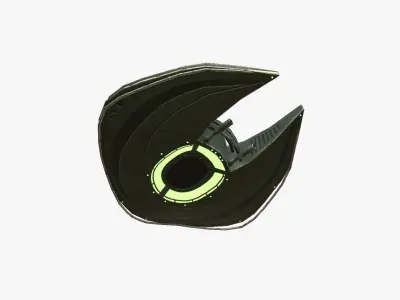 Alien Spaceship UFO D05 Dark Green - Sci Fi Spacecraft Design Low-poly 3D model