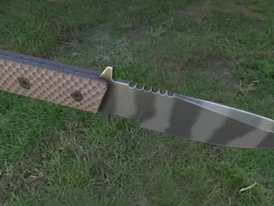 Combat knife Low-poly 3D model 16