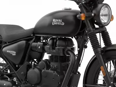 Classic Matte Black Royal Enfield Meteor 350 Cruiser Motorcycle Low-poly 3D model