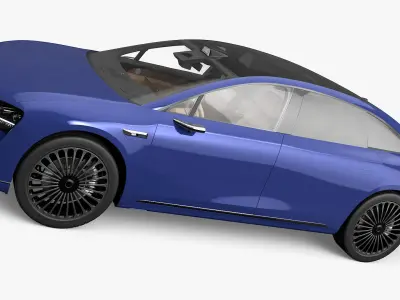 Urban Electric Sedan Car Blue 3D model