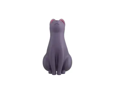 Sitting Cat 001 3D model