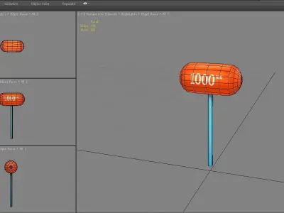 Inflatable hammer - Cartoon toy hammer Low-poly 3D model