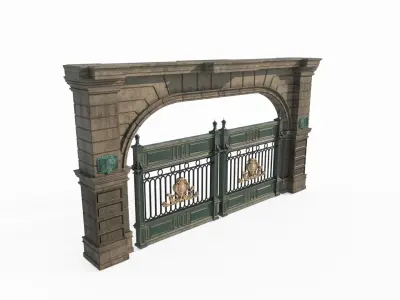 Classical architecture gate iron gate 3D model