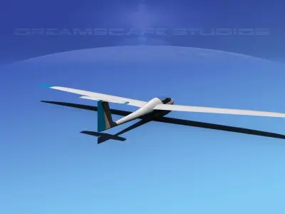 Venture Sailplane Low-poly 3D model 5