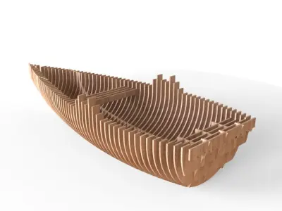 Abstract Boat Sculpture 3D model