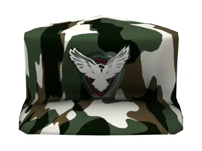Military Camouflage Hat Low-poly 3D model