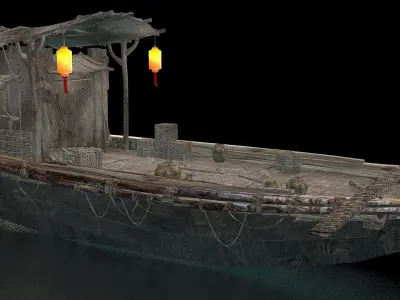 Chinese fishing boat 3D model get
