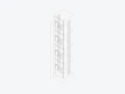 Locker - Metal - Locka - Sports - Four Tier Low-poly 3D model