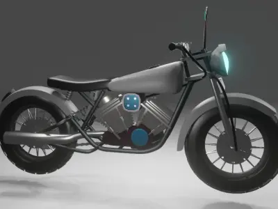 Classic Motor Bike Low-poly 3D model