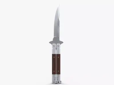 Balisong Butterfly Knife Low-poly 3D model