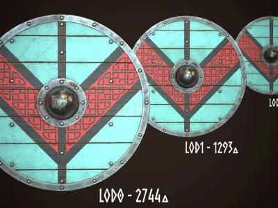 Viking Shield 13 Low-poly 3D model