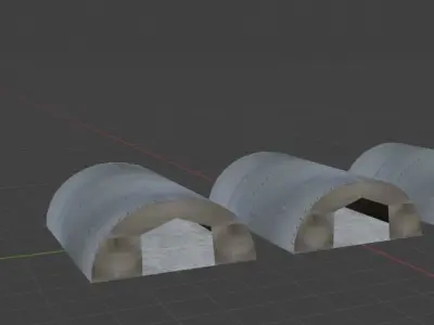 Aircraft Hanger V3 Low Poly Free low-poly 3D model