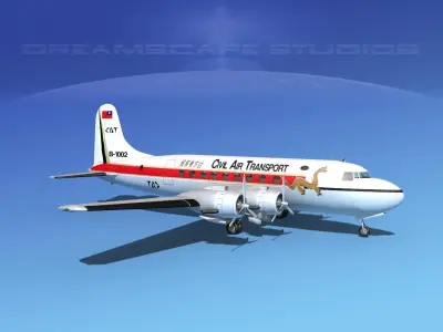 Douglas DC-4 Civil Air Transport China 3 3D model