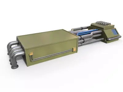 Industrial piping system Low-poly 3D model