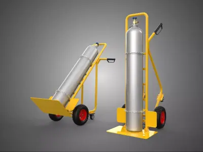 GAS BOTTLE CYLINDER TANK HAND TRUCK TROLLEY DOLLY BARROW CART 3D model