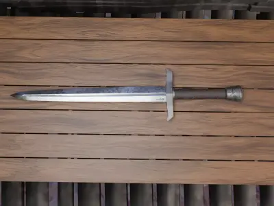  medieval Sword old age game-ready low poly PBR 4K  Low-poly 3D model