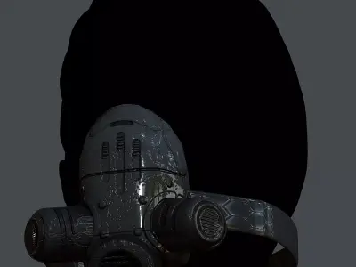 Gas mask helmet 3d model scifi Low-poly  Low-poly 3D model 53