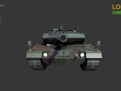 Asset - Army - Tank - Leopard 2 Low-poly 3D model