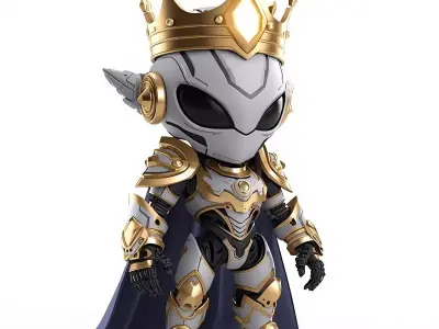 Aesthetic Royal Alien King 3D Model Low-poly 3D model