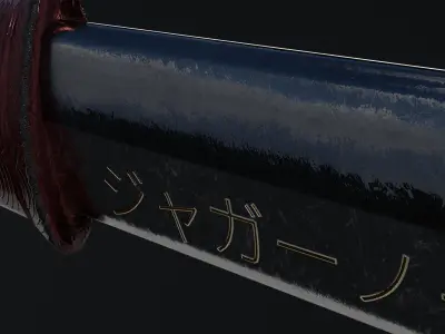 Low poly katana Free low-poly 3D model