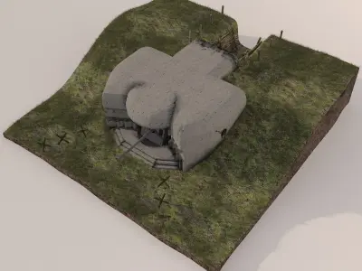 Long-term fire point DOT Low-poly 3D model
