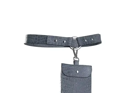 Blue Leather Pocket Belt 3D model